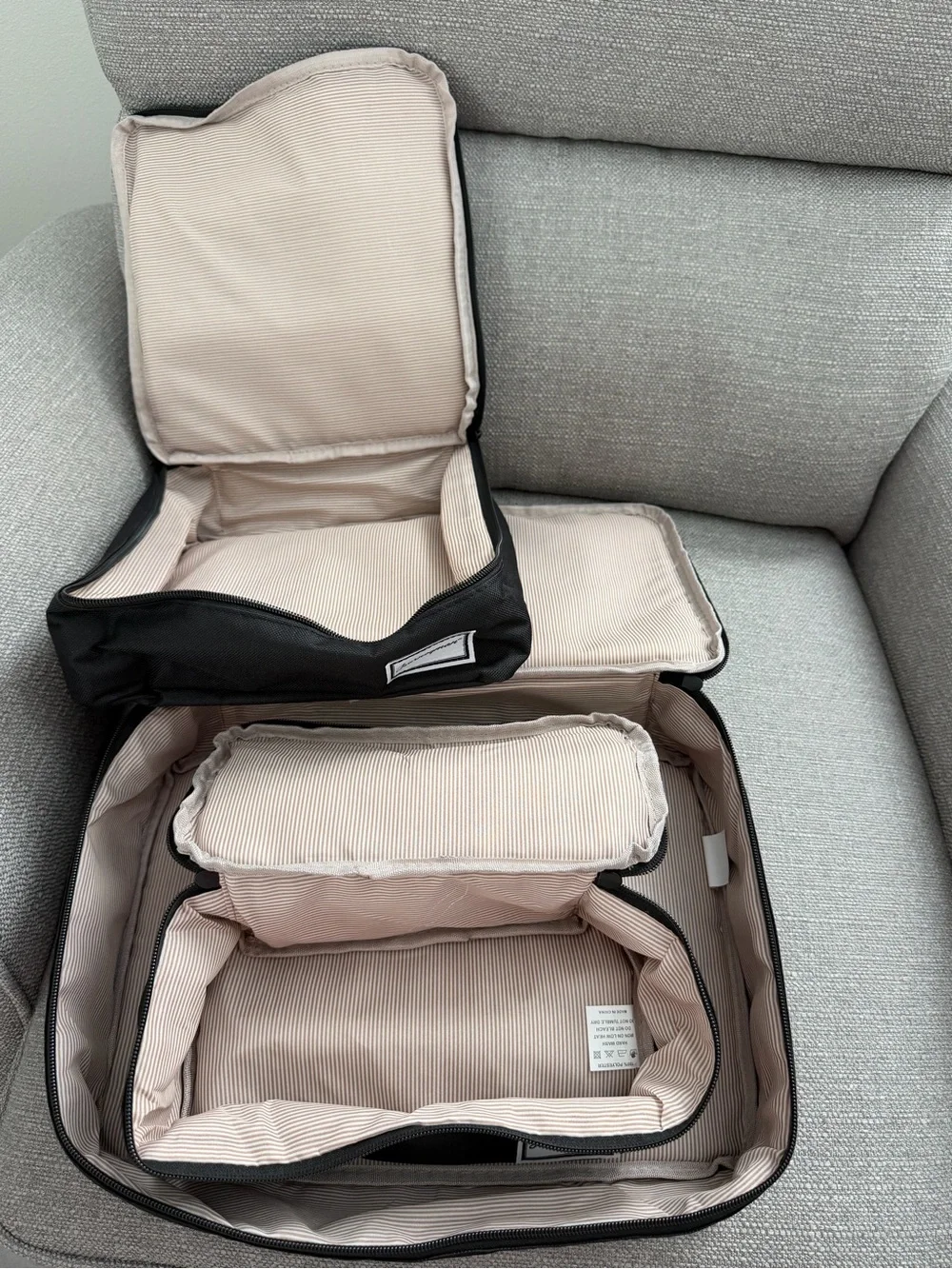 2 sets Black Rectangular Travel Organizer Pouch
